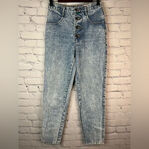 Nuovo Industriale Acid Wash High Rise Vintage 90s‎ Button Fly Denim Jeans size 9